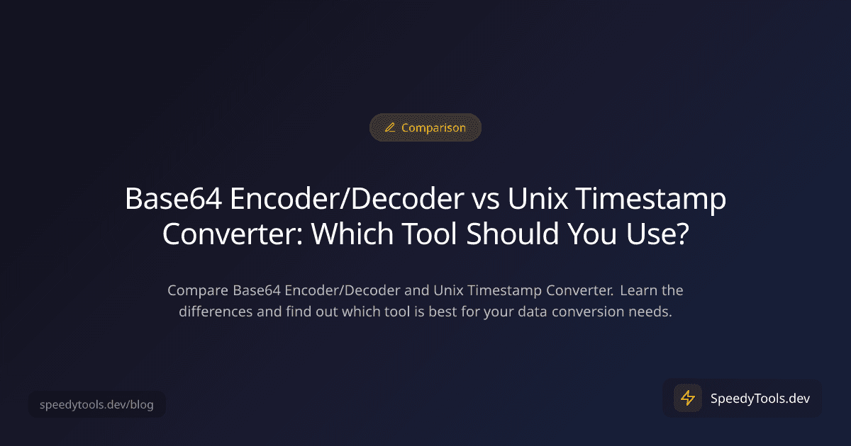 Base64 Encoder/Decoder vs Unix Timestamp Converter: Which Tool Should You Use?