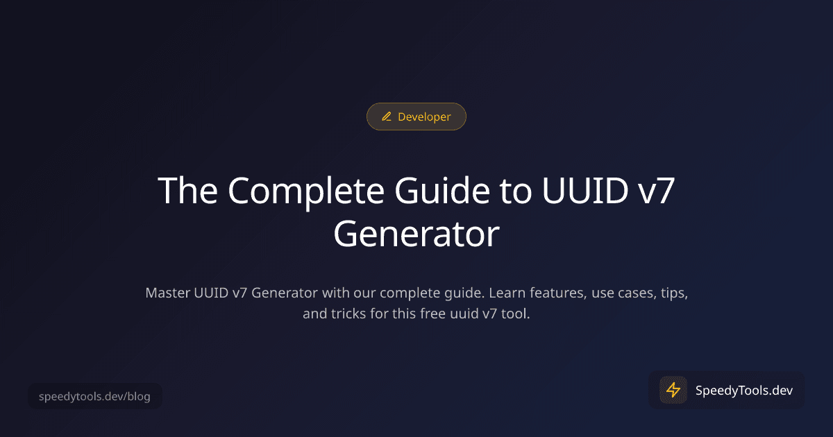 The Complete Guide to UUID v7 Generator