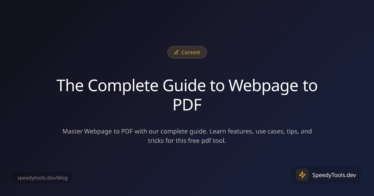 The Complete Guide to Webpage to PDF