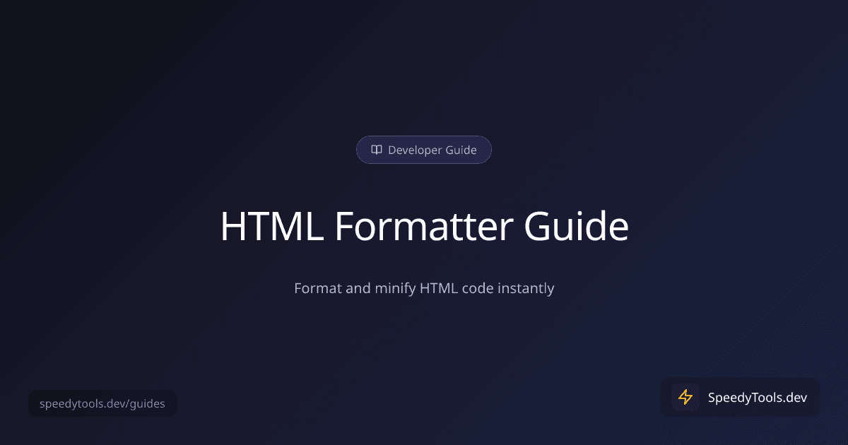 HTML Formatter guide