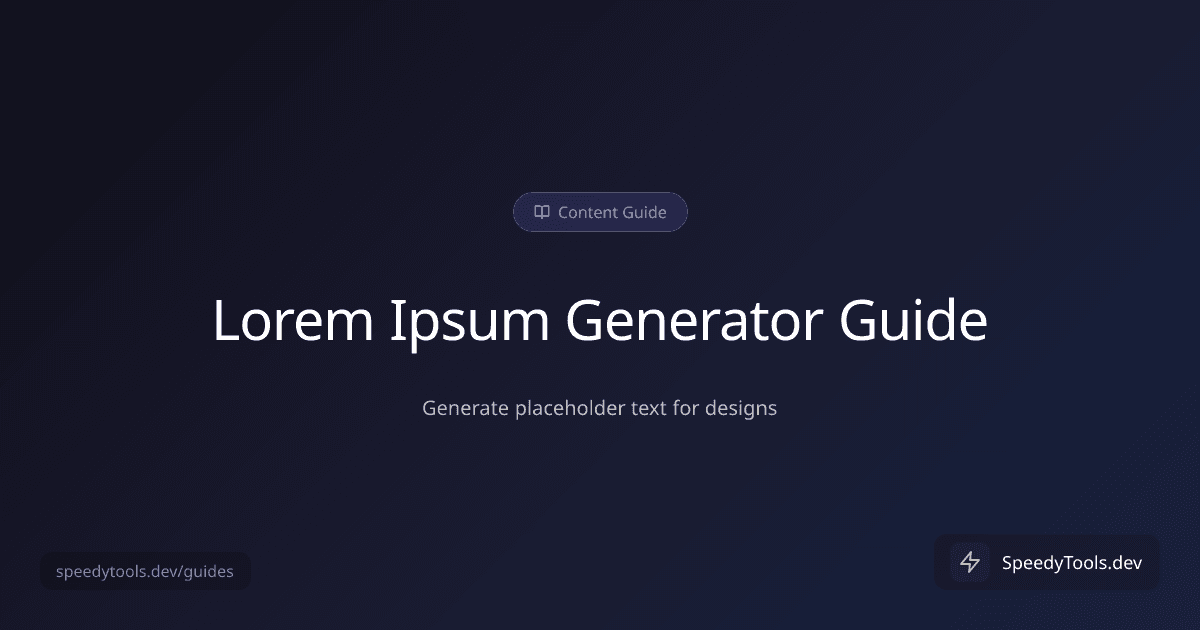 Lorem Ipsum Generator guide