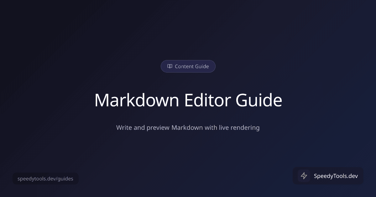 Markdown Editor guide
