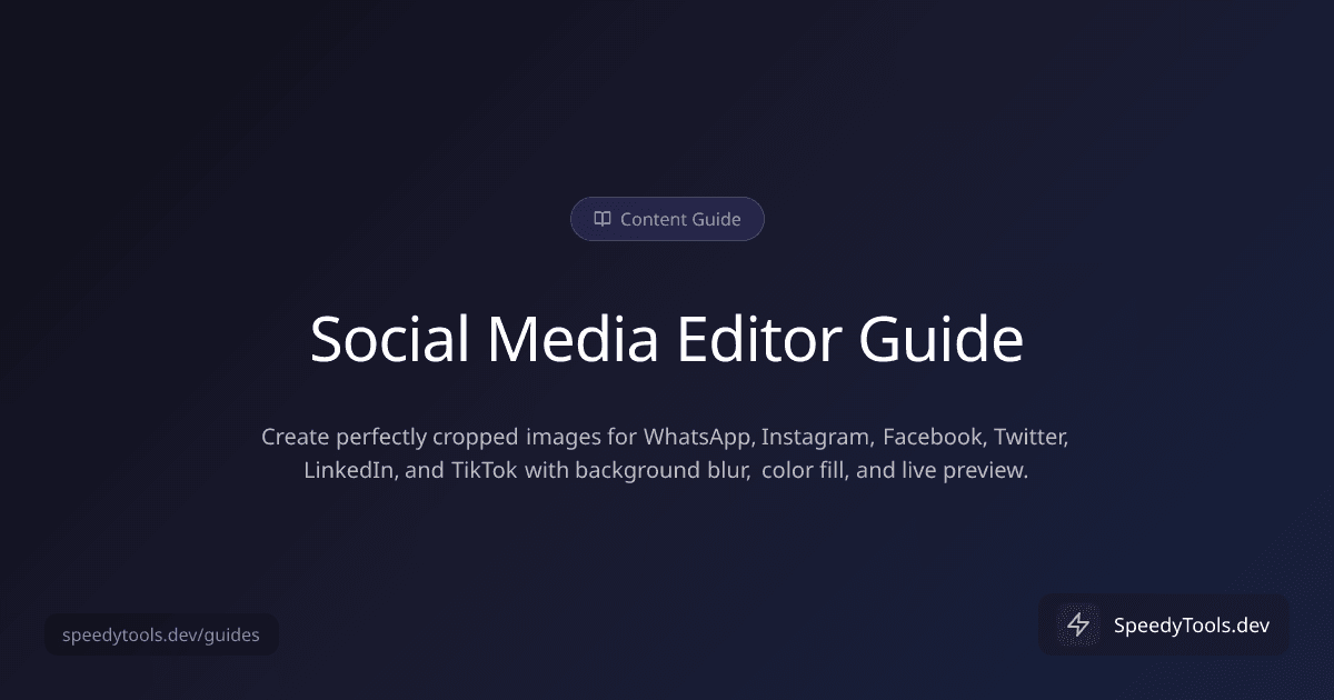 Social Media Editor guide