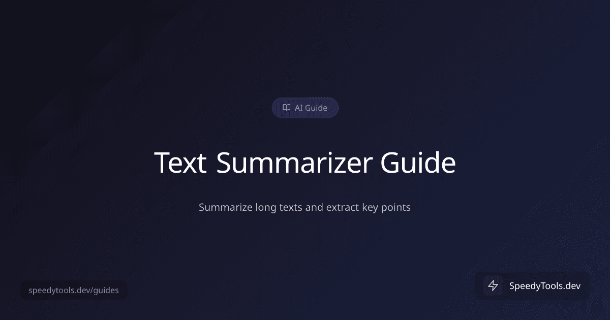 Text Summarizer guide