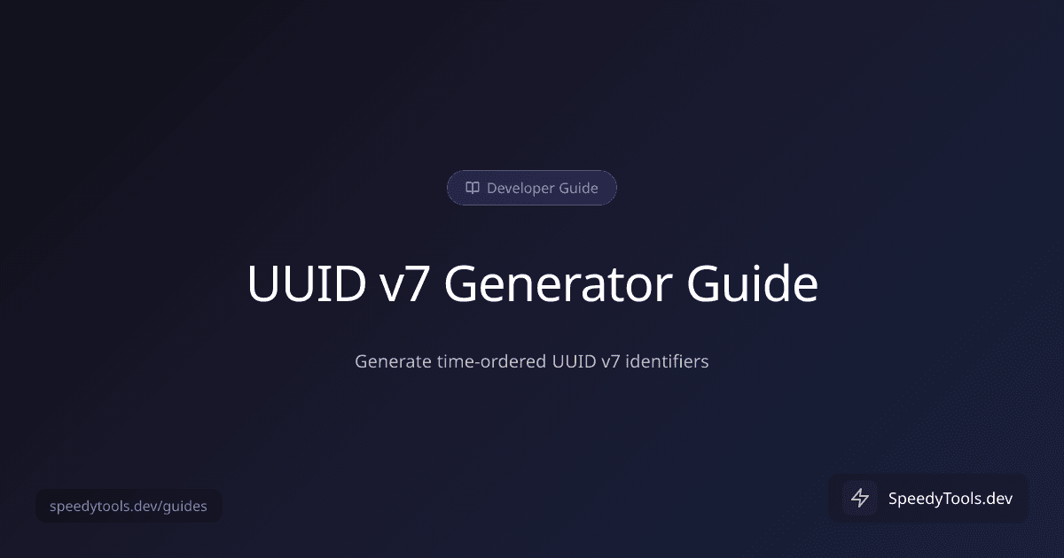 UUID v7 Generator guide